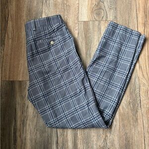 Tommy Hilfiger Men's Gray and Blue Plaid Dress Pants